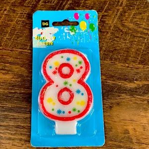 Number eight birthday candle